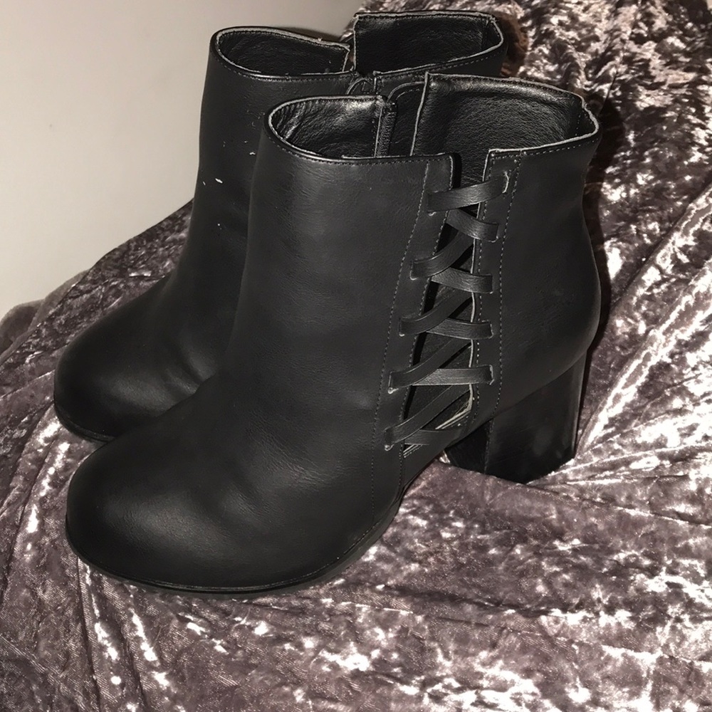 Black braid booties - 31/2 inch Heel - Torrid